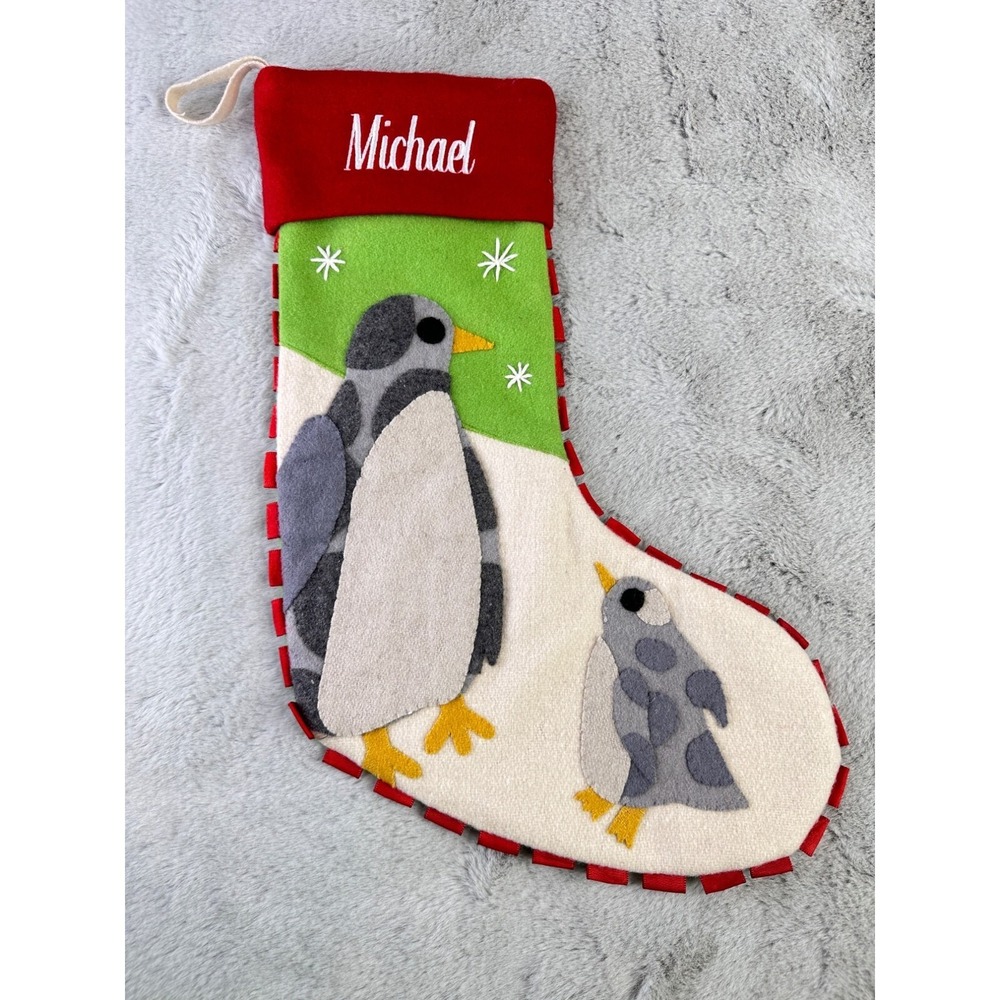 The‎ Company Store Stocking Holiday Wool Felt Personalized Michael Embroidered